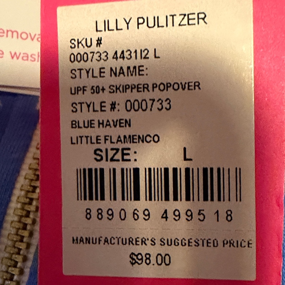 Lilly Pulitzer Skipper Popover Sz Large - Picture 2 of 2